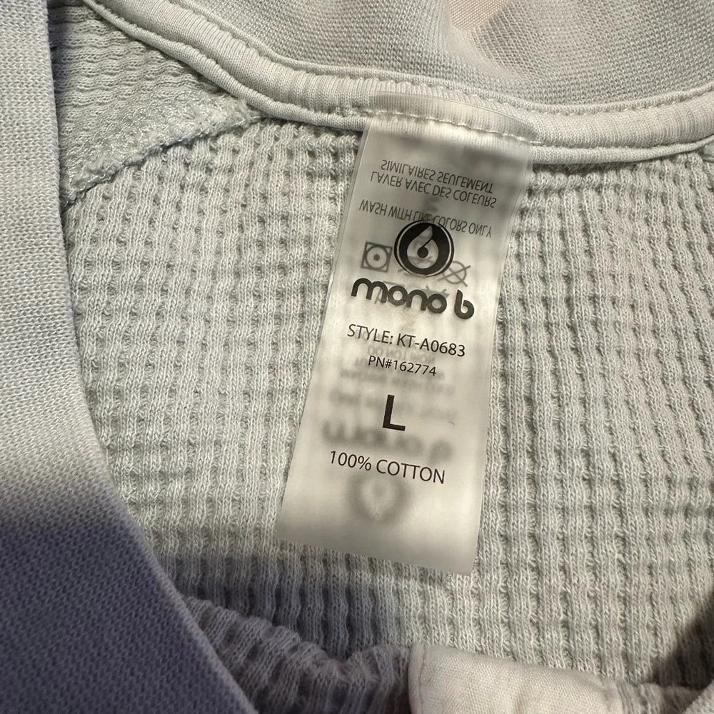 NWT Mono B Waffle Knit Oversized Crop Top Sz L - Picture 2 of 8
